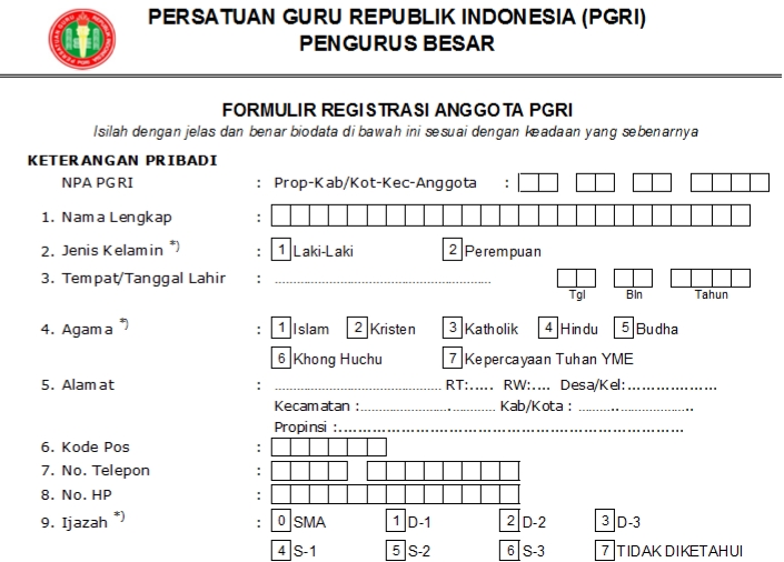 Pendaftaran PGRI Natuna - Persatuan Guru Republik Indonesia Cabang Natuna